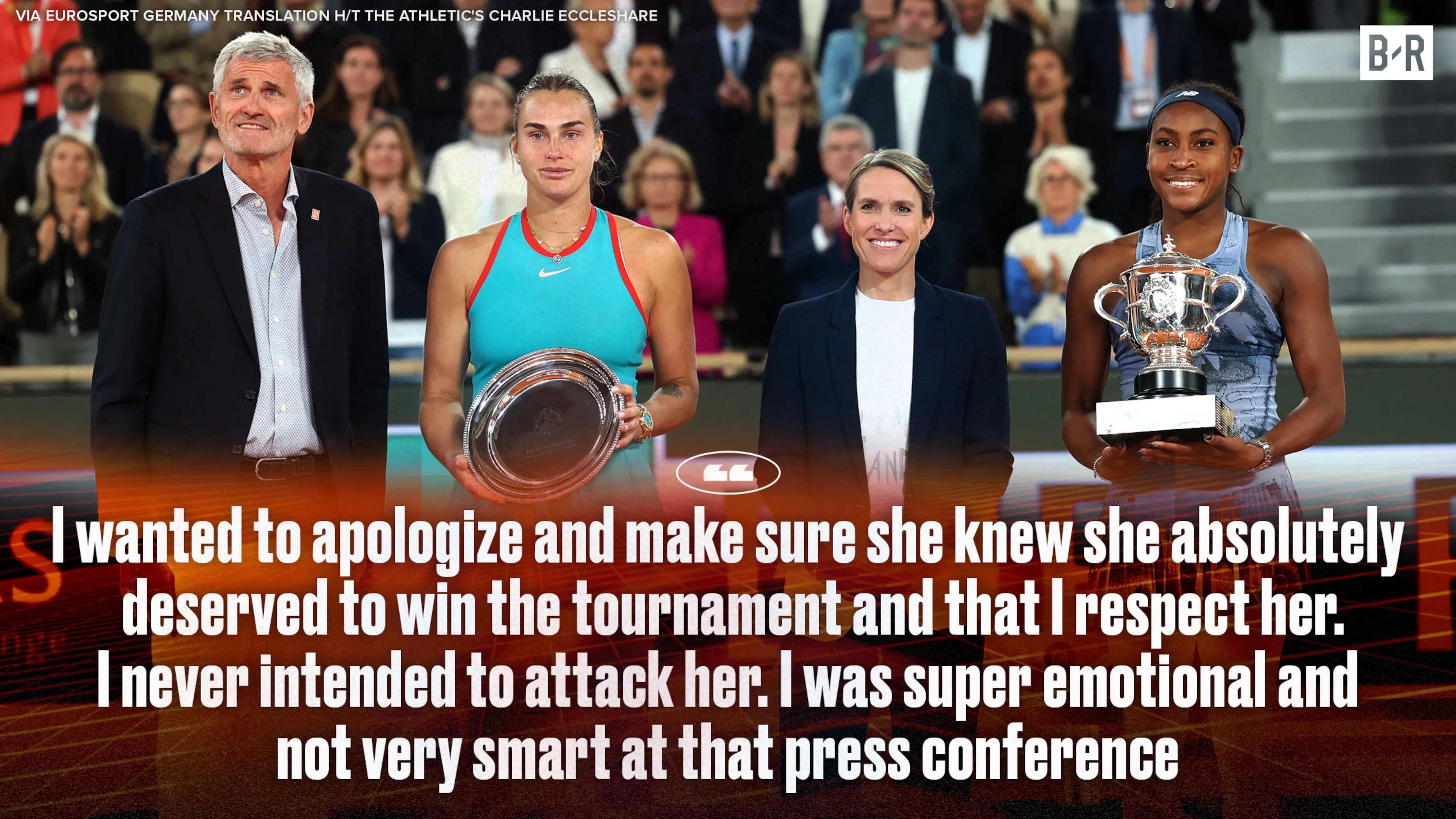 Sabalenka Minta Maaf kepada Coco Gauff atas Komentar Viral 'Tidak Profesional' di Roland-Garros